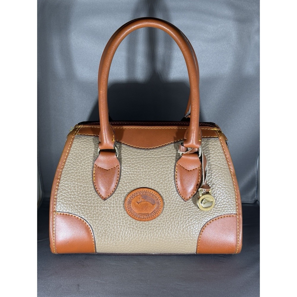 DOONEY & BOURKE Olive Tan Leather Signature Doctor Satchel Bag Made in USA